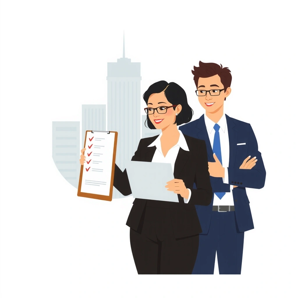 Team leader with clipboard